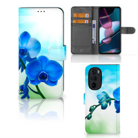 Motorola Edge 30 Pro Hoesje Orchidee Blauw - Cadeau voor je Moeder