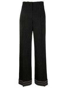 Alberta Ferretti pantalon rayé à taille haute - Noir