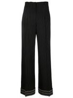 Alberta Ferretti pantalon rayé à taille haute - Noir
