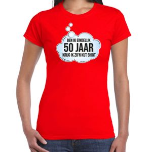 Verjaardag cadeau t-shirt voor dames - 50 jaar/Sarah - rood - kut shirt