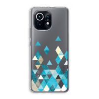 Gekleurde driehoekjes blauw: Xiaomi Mi 11 Transparant Hoesje