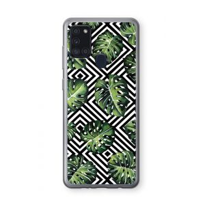 Geometrische jungle: Samsung Galaxy A21s Transparant Hoesje