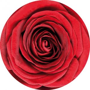 Onderzetters met rode roos bloemen 20 stuks   -