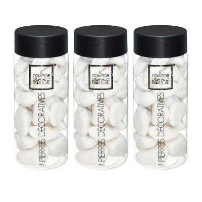 Grote decoratie stenen - 3x - wit - pot 750 gram - hobby - decoratiestenen