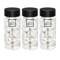 Grote decoratie stenen - 3x - wit - pot 750 gram - hobby - decoratiestenen