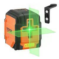 VEVOR kruislijnlaser 15m laserwaterpas zelfnivellerende groene lijnlaser 520nm±10nm lasergolflengte bouwlaser ±0,28cm op 10m kruislaser ±3° 5 uur continue werktijd incl. laders