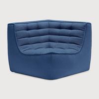 Ethnicraft Modulaire Bank 'N701' 90° Vierkant Hoekelement, kleur Blauw