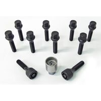 H&R Wielboutenset konisch M12x1.50 - Lengte 30mm - Zwart - 10 stuks - incl. wielsloten HRB1253001SET
