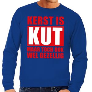 Foute kerstborrel trui blauw Kerst is kut maar ook gezellig blauw heren 2XL (56)  -