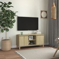 Tv-meubel met houten poten 103,5x35x50 cm sonoma eikenkleurig - thumbnail