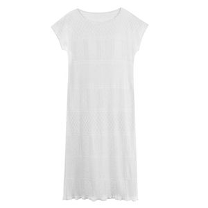 Lang nachthemd in feminien ajour, natuurwit 40/42 Lang nachthemd in feminien ajour, natuurwit 40/42