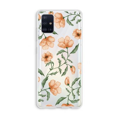 Peachy flowers: Galaxy A51 4G Transparant Hoesje
