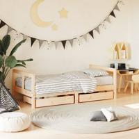Kinderbedframe met lades 80x160 cm massief grenenhout