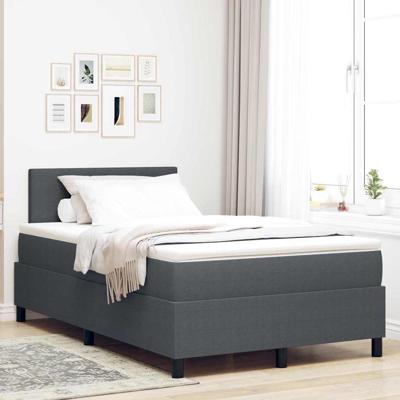 Boxspring bed Donkergrijs en Wit 203 x 120 x 88 cm