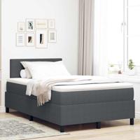 Boxspring bed Donkergrijs en Wit 203 x 120 x 88 cm