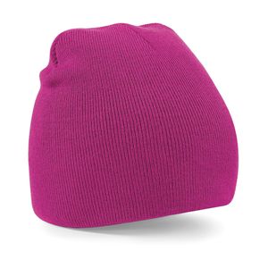 Pull-on beanie wintermuts in het fuchsia roze   -