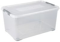Curver handy+ opbergbox 65 liter + wielen transparant