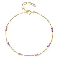Elenza Goudkleurige Armband met Roze Stenen in 925 Sterling Zilver