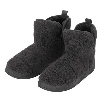 Apollo Sloffen - heren - antraciet - teddy stof - antislip zool - hoog model