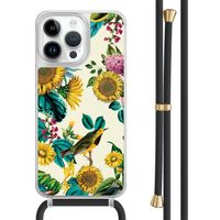 iPhone 13 Pro Max hoesje met zwart koord - Sunflowers
