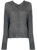 Goen.J pull en maille à col v - Gris