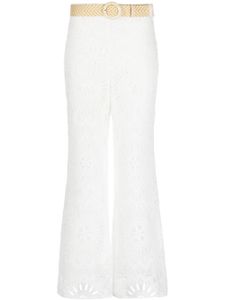 ZIMMERMANN pantalon ample à fleurs en dentelle - Blanc