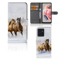 Xiaomi Redmi Note 12 4G Telefoonhoesje met Pasjes Paarden - thumbnail