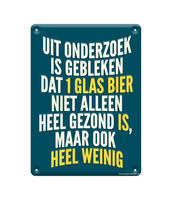 Tekst bord metaal Uit onderzoek is gebleken