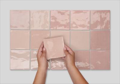 Wandtegel Marokkaans roze L&apos;Antic Colonial Nazari 11x11cm asilah glans