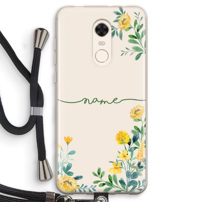 Gele bloemen: Xiaomi Redmi 5 Transparant Hoesje met koord
