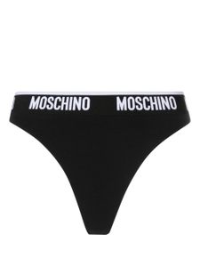 Moschino logo-waistband stretch-cotton briefs - Noir