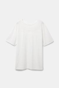 Geometrisch T-shirt met mesh - WHITE - XXL