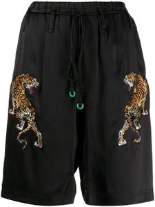 Alexander Wang short de pyjama en soie mélangée à broderies - Noir