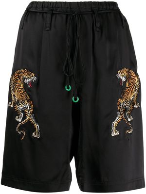 Alexander Wang short de pyjama en soie mélangée à broderies - Noir