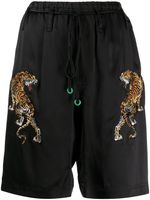 Alexander Wang short de pyjama en soie mélangée à broderies - Noir