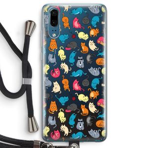 Kleurrijke katten: Huawei P20 Transparant Hoesje met koord