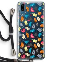 Kleurrijke katten: Huawei P20 Transparant Hoesje met koord