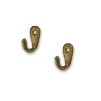 Kapstokhaken - 3x stuks - mat goudkleurig - luxe kwaliteit - 3,5 x 2,7 cm - garderobe haakjes