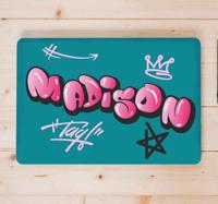 Stickers voor laptop Roze coole belettering graffiti - thumbnail