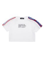 DSQUARED2 KIDS t-shirt crop à bande logo - Blanc