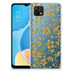 OPPO A15 TPU Case Gouden Bloemen