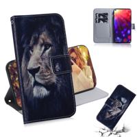 Leeuw patroon gekleurde tekening horizontale Flip lederen case voor Huawei Honor View 20 met houder & card slots & portemonnee
