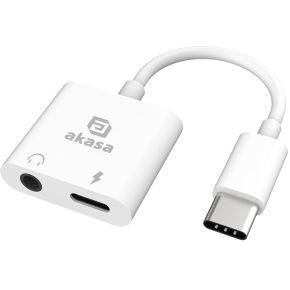 Akasa AK-CBCA30-08WH tussenstuk voor kabels USB Type-C USB Type-C +3.5mm Jack Wit