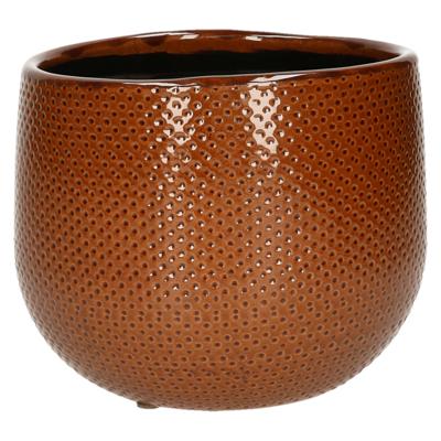 Mica Decorations Bloempot - okergeel - keramiek - 16 x 14 cm Mica Decorations Bloempot - okergeel - keramiek - 16 x 14 cm