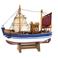 Vissersboot schaalmodel - Hout - 20 x 5.5 x 17 cm - Maritieme boten decoraties voor binnen Vissersboot schaalmodel - Hout - 20 x 5.5 x 17 cm - Maritieme boten decoraties voor binnen