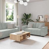 Bankstel met kussen 3 pcs Grijs 220 x 78 x 84 cm Fluweel