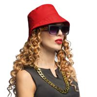Hiphop verkleed set rapper - rood - jaren 90 verkleed accessoires - volwassenen