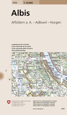 Wandelkaart - Topografische kaart 1111 Albis | Swisstopo