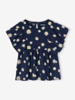 Shirt-blouse voor meisjes met motiefjes marineblauw Shirt-blouse voor meisjes met motiefjes marineblauw