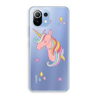 Roze eenhoorn: Xiaomi Mi 11 Lite Transparant Hoesje
